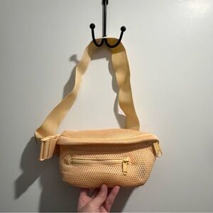 Dagne Dover Mesh Belt Bag / Crossbody Lightweight Everyday Bag Beige